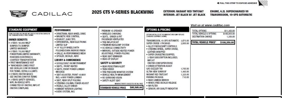 2025 Cadillac CT5-V Blackwing - Image 2 of 6