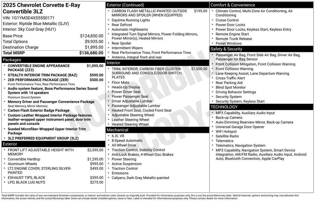 2025 Chevrolet Corvette C8 E-Ray - Image 3 of 3