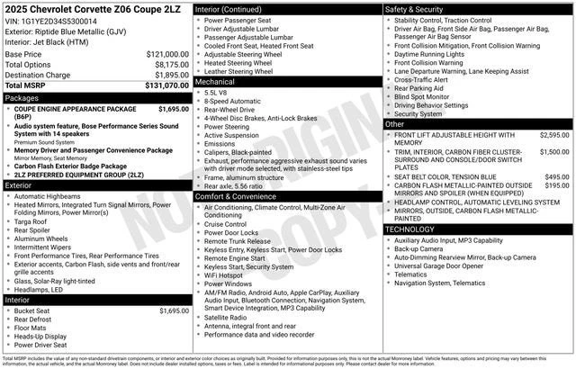 2025 Chevrolet Corvette C8 Z06 - Image 2 of 17