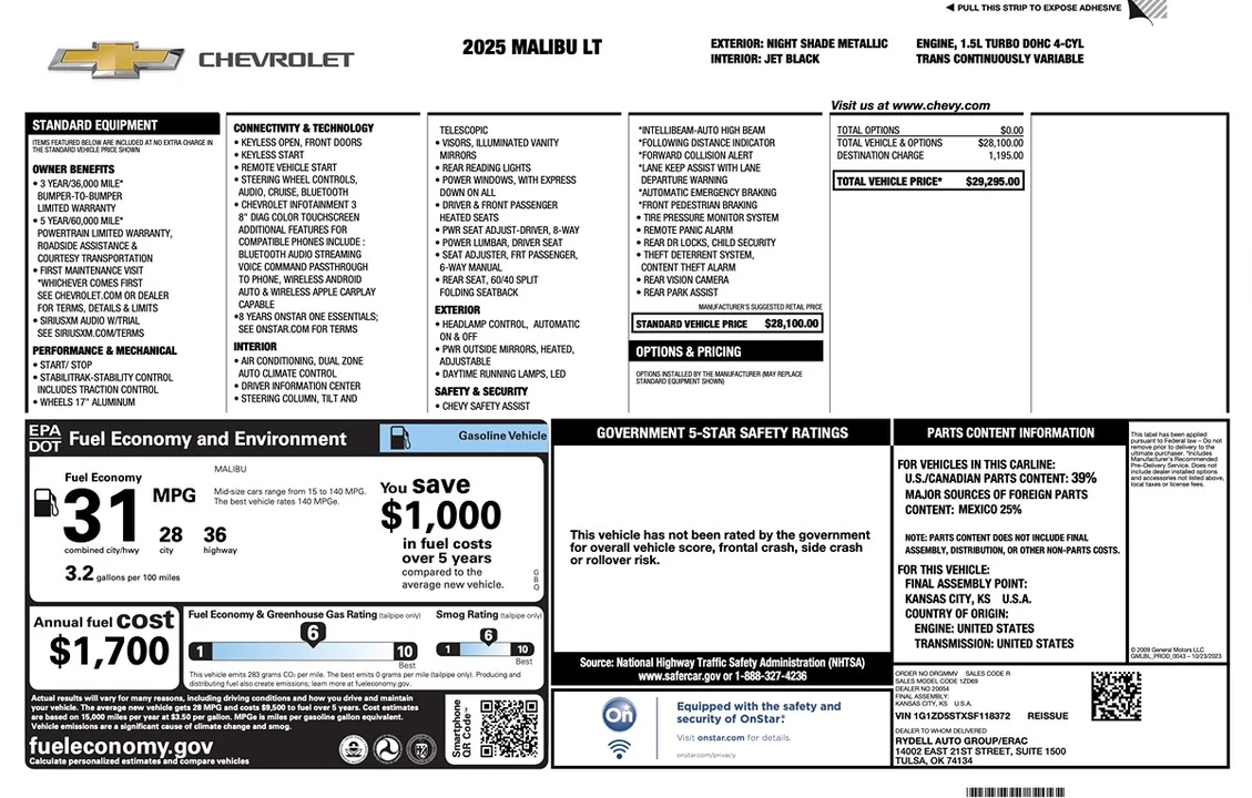2025 Chevrolet Malibu - Image 9 of 21