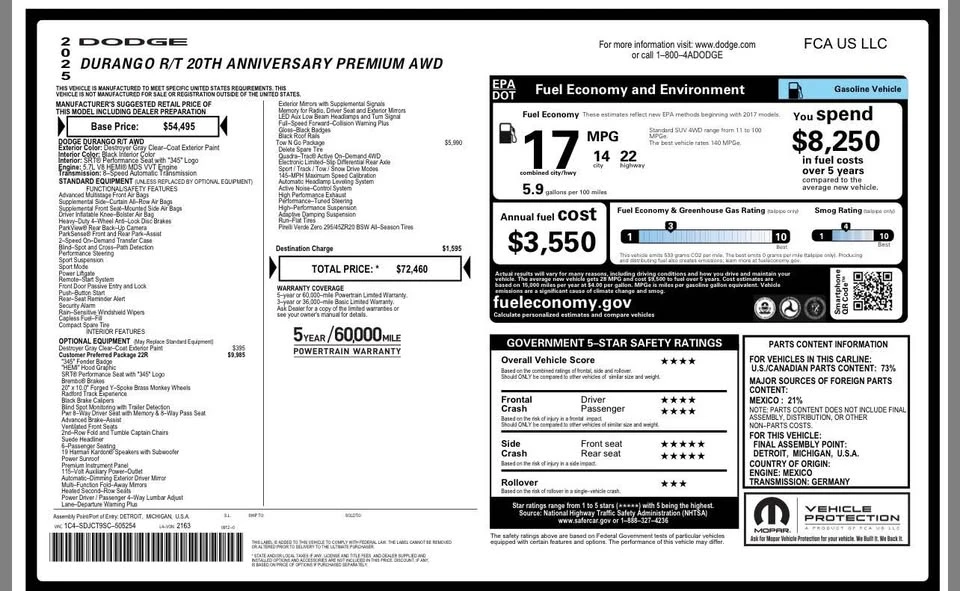 2025 Dodge Durango 3rd Gen - Image 15 of 15