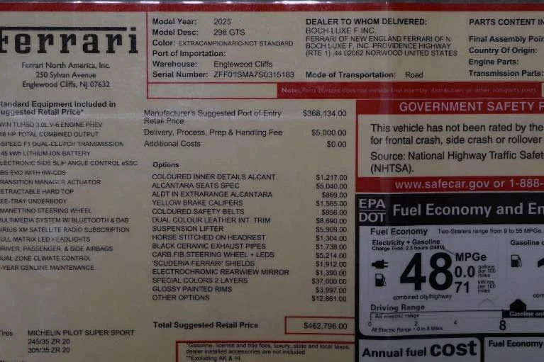 2025 Ferrari 296 GTS - Image 16 of 16
