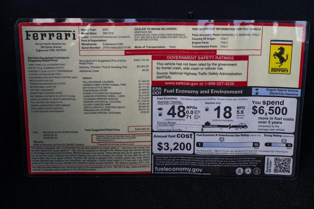 2025 Ferrari 296 GTS - Image 14 of 21