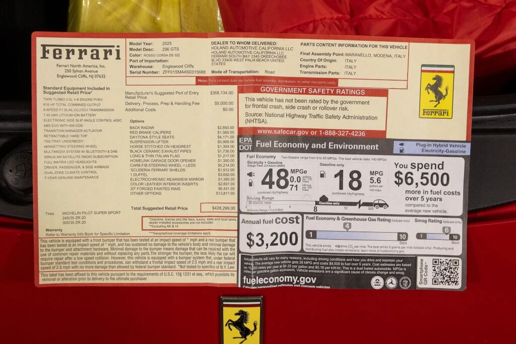 2025 Ferrari 296 GTS - Image 28 of 31
