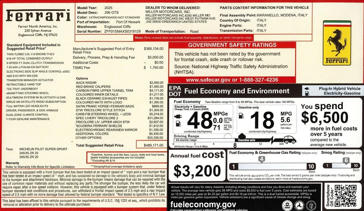 2025 Ferrari 296 GTS - Image 2 of 31