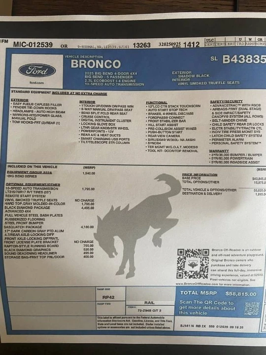 2025 Ford Bronco 6th Gen - Image 11 of 12