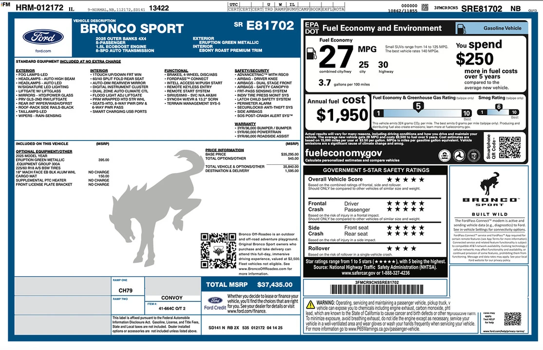 2025 Ford Bronco 6th Gen - Image 2 of 31