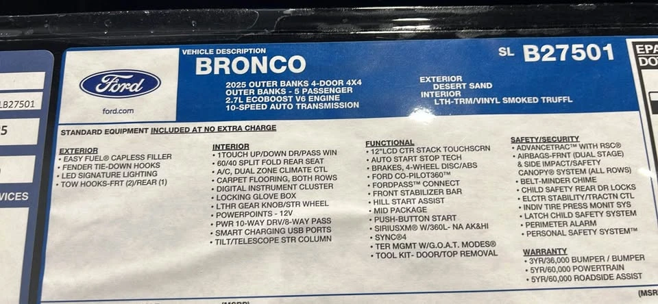 2025 Ford Bronco 6th Gen - Image 7 of 7