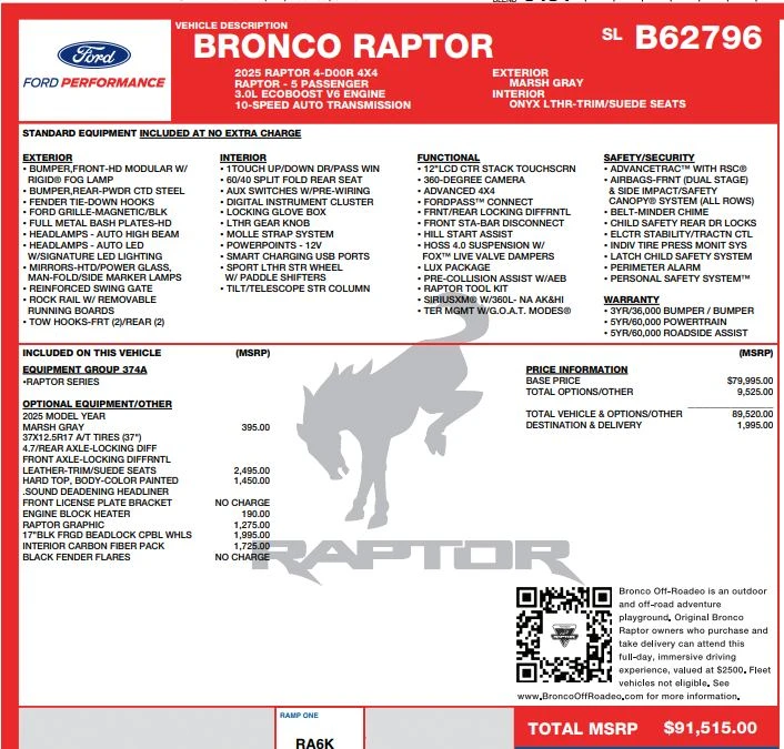 2025 Ford Bronco Raptor 6th Gen - Image 14 of 14