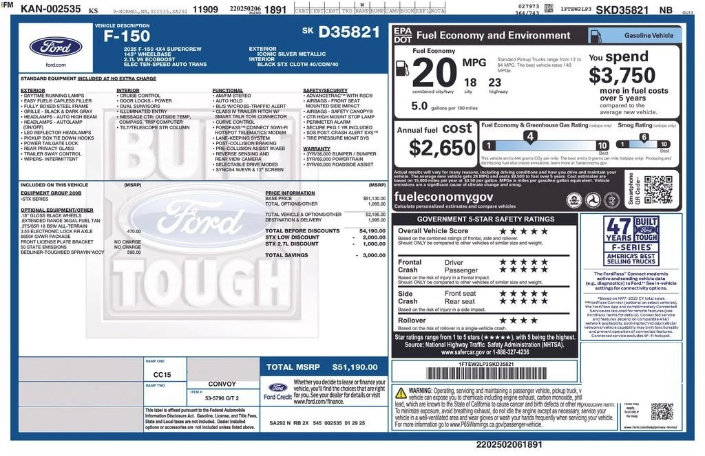 2025 Ford F-150 14th Gen - Image 2 of 2