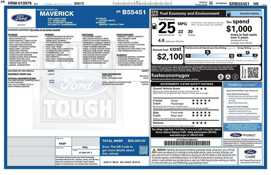 2025 Ford Maverick - Image 2 of 31