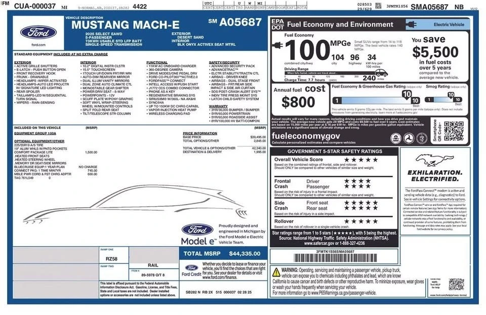 2025 Ford Mustang Mach-E - Image 5 of 20