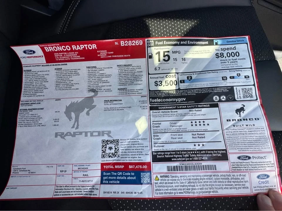 2025 Ford Bronco Raptor 6th Gen - Image 12 of 13