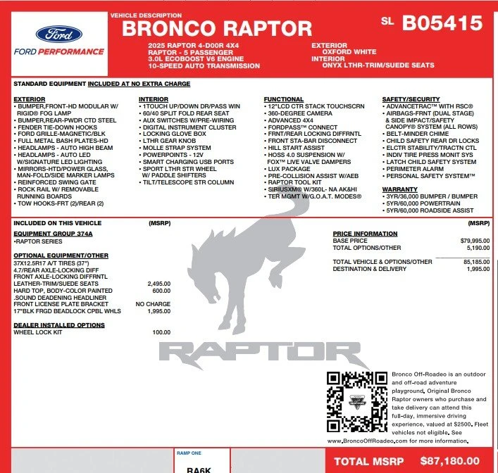 2025 Ford Bronco Raptor 6th Gen - Image 13 of 13