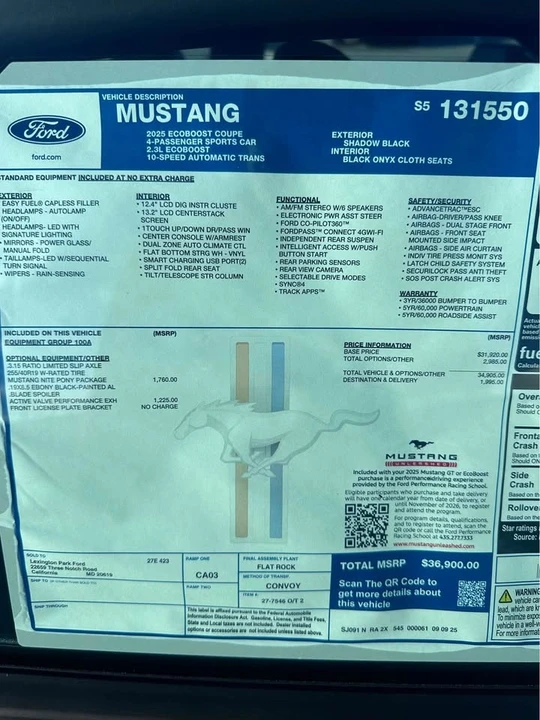 2025 Ford S650 Mustang - Image 4 of 4