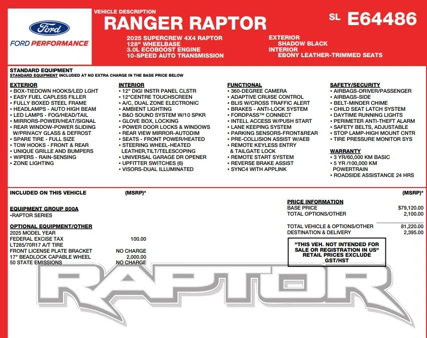 2025 Ford Ranger Raptor 5th Gen - Image 13 of 13