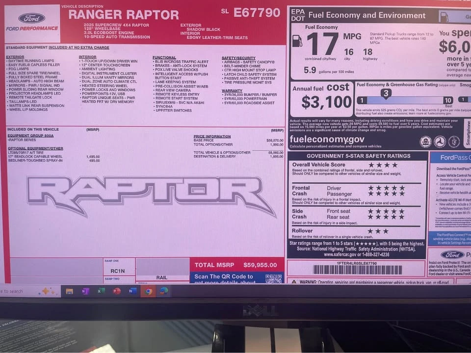 2025 Ford Ranger Raptor 5th Gen - Image 6 of 6