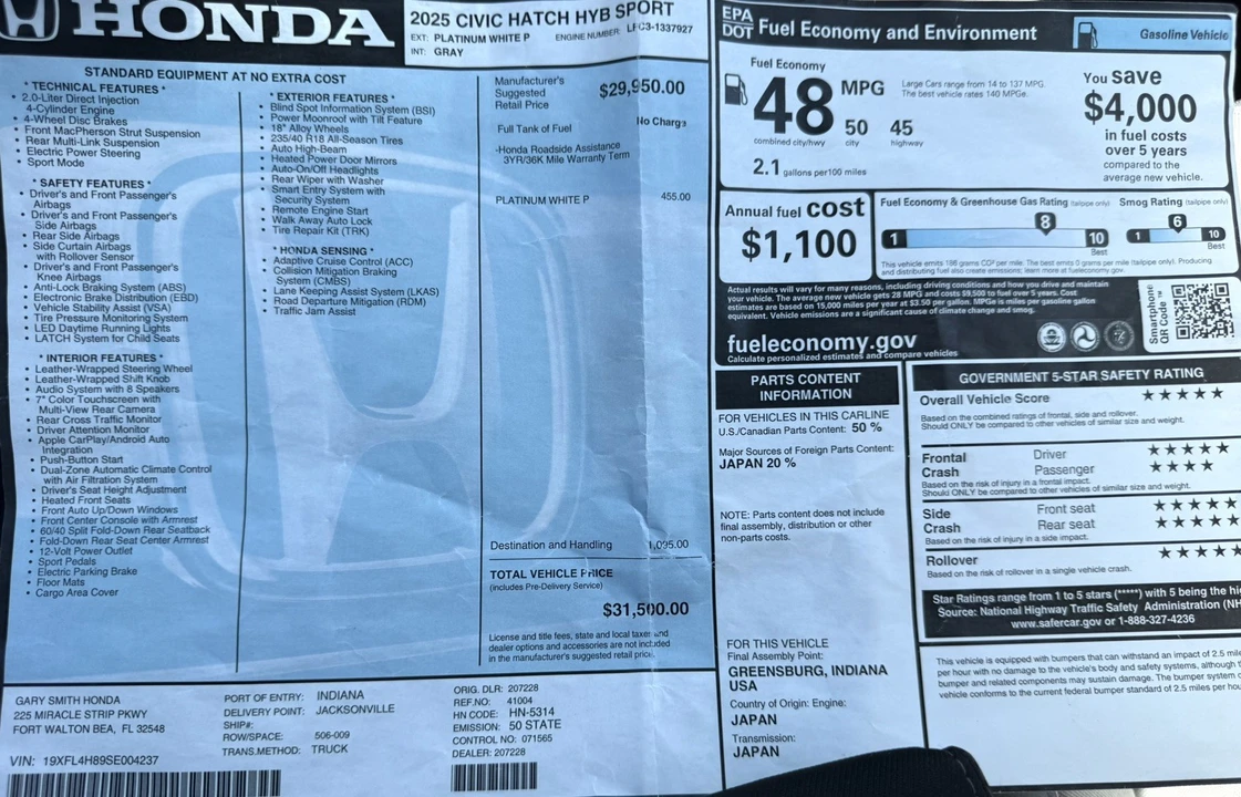 2025 Honda Civic 11th Gen - Image 24 of 30