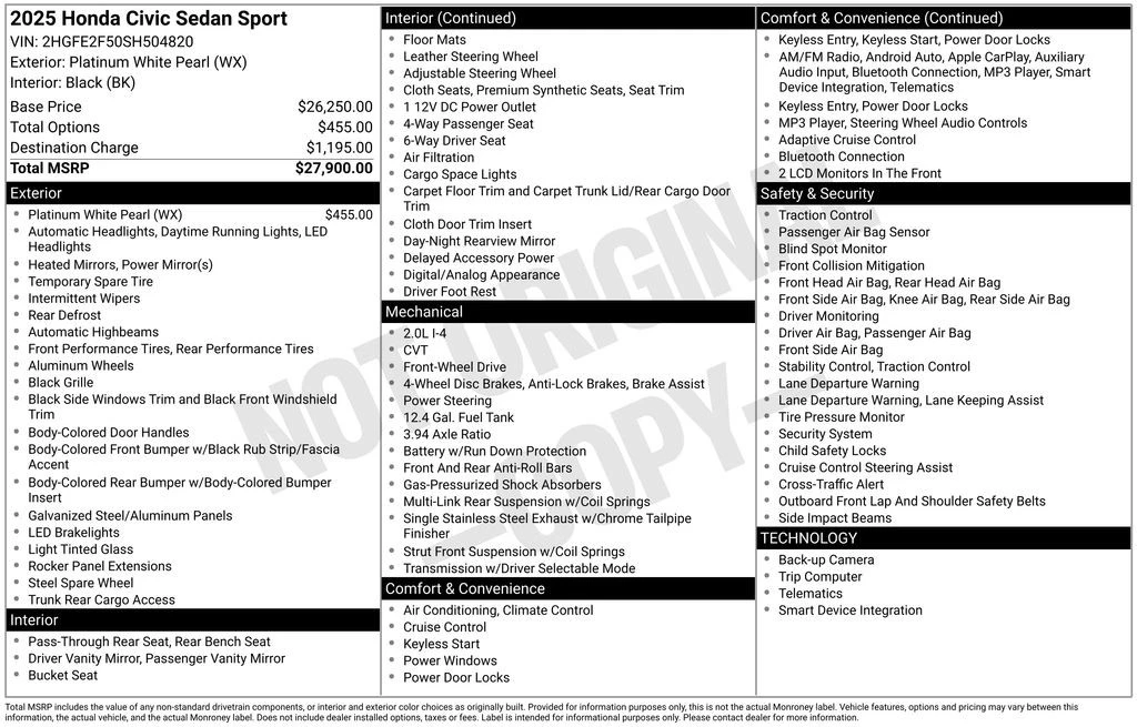 2025 Honda Civic 11th Gen - Image 4 of 21