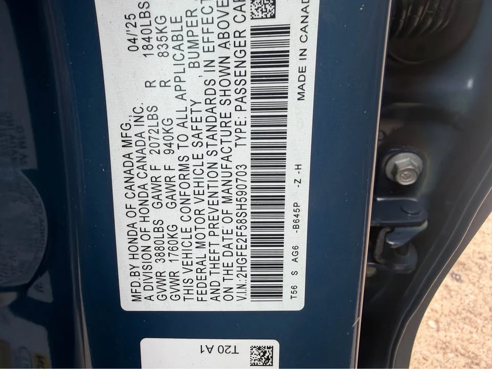 2025 Honda Civic 11th Gen - Image 11 of 13