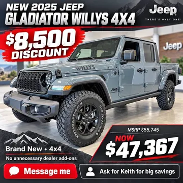 2025 Jeep Gladiator Willys Sport Pickup 4D 5 ft