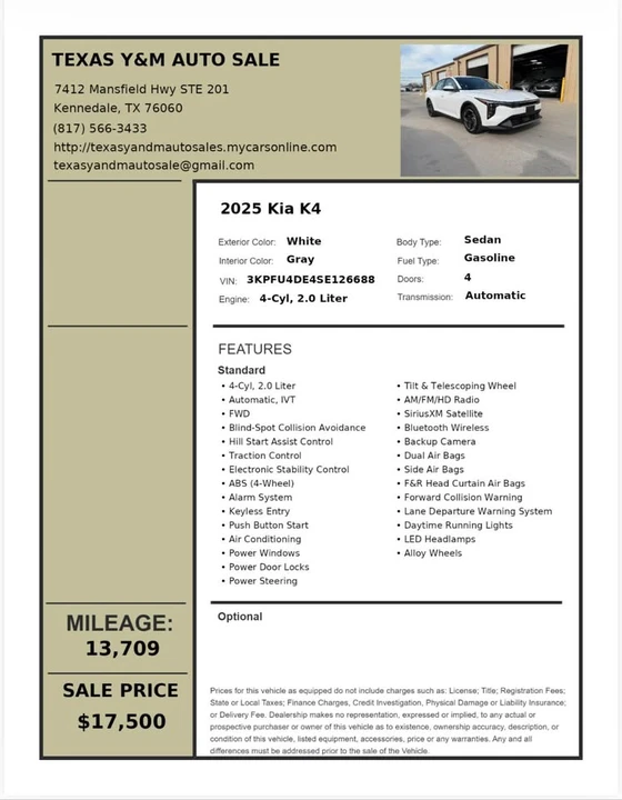 2025 Kia K4 - Image 15 of 15