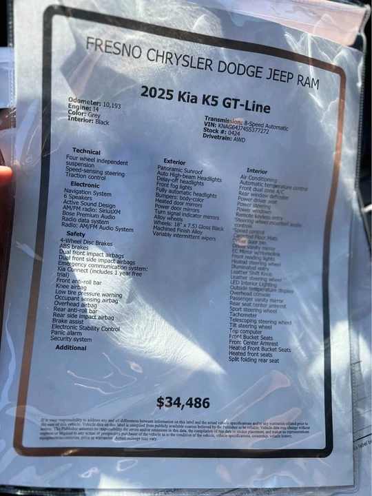 2025 Kia Optima/K5 - Image 11 of 11