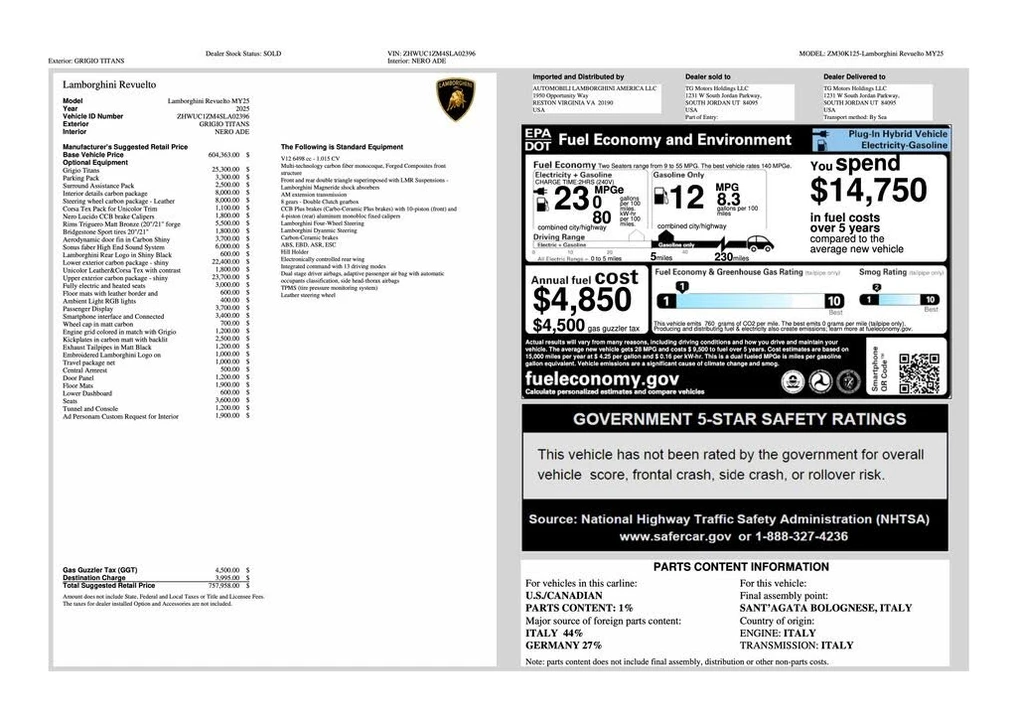 2025 Lamborghini Revuelto - Image 2 of 31