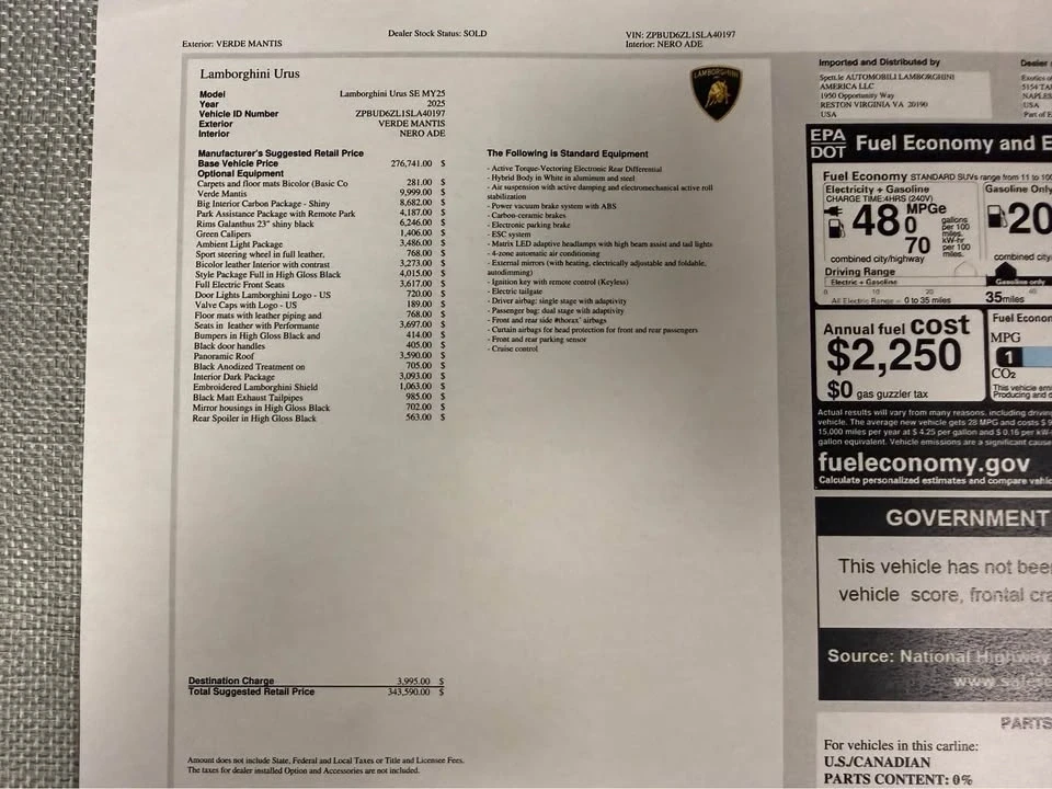 2025 Lamborghini Urus SE - Image 6 of 6