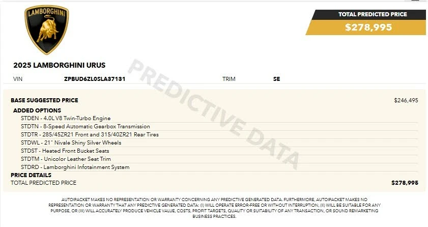 2025 Lamborghini Urus SE - Image 2 of 31