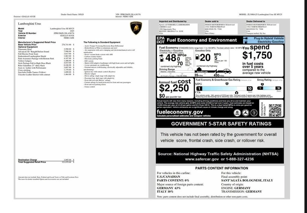 2025 Lamborghini Urus SE - Image 30 of 30