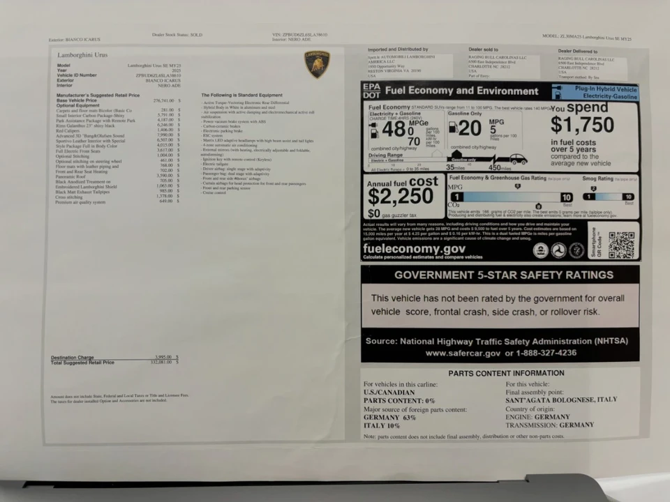 2025 Lamborghini Urus SE - Image 3 of 12