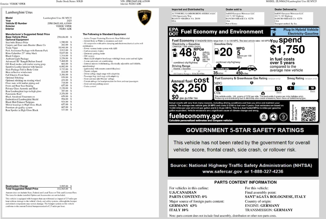 2025 Lamborghini Urus SE - Image 19 of 25