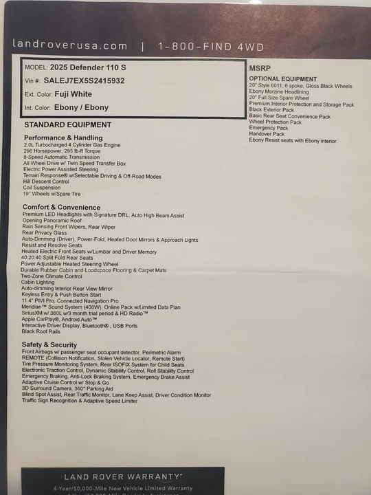 2025 Land Rover Defender L663 - Image 19 of 20