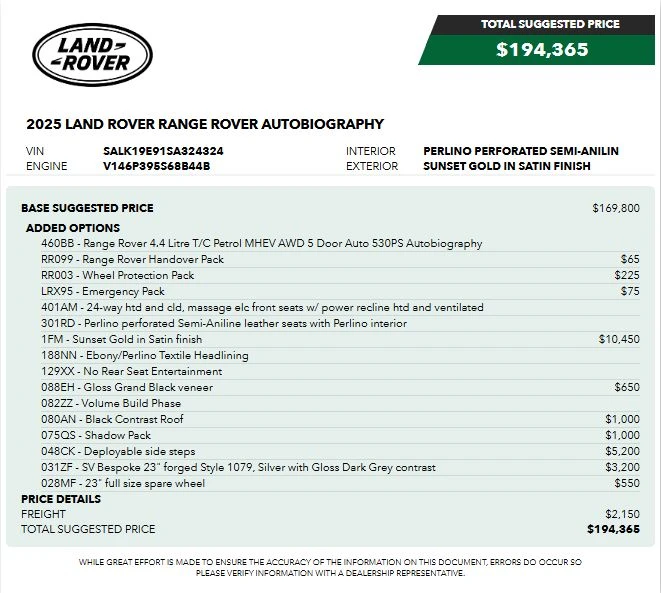 2025 Land Rover Range Rover L460 - Image 18 of 18