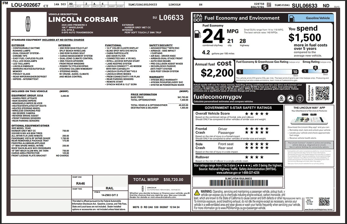 2025 Lincoln Corsair - Image 2 of 31