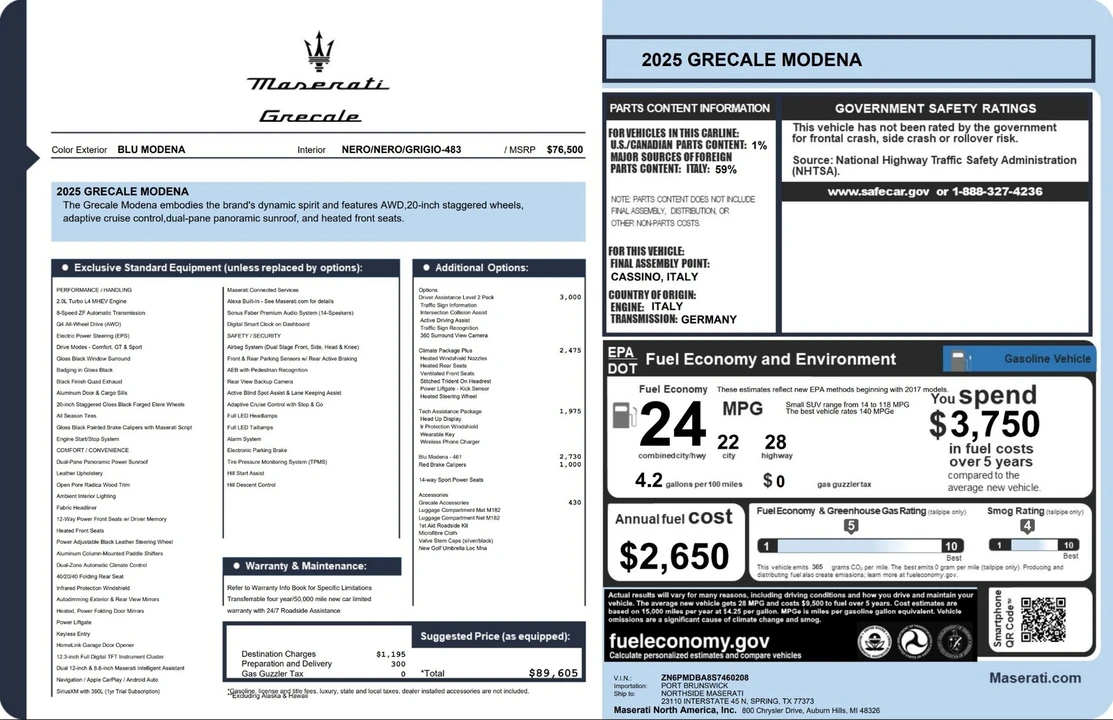 2025 Maserati Grecale - Image 2 of 21