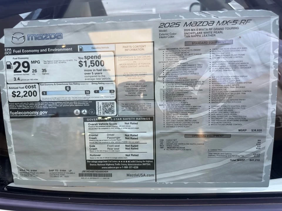 2025 Mazda ND MX-5 Miata - Image 6 of 6