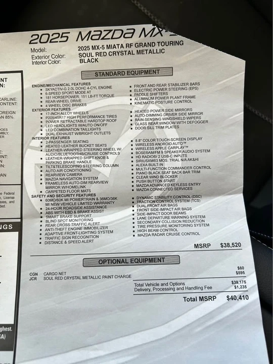 2025 Mazda ND MX-5 Miata - Image 16 of 16