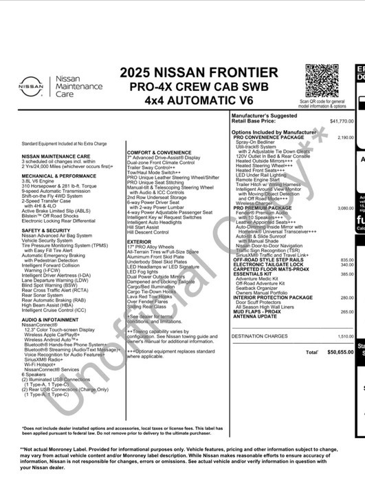 2025 Nissan Frontier 3rd Gen - Image 2 of 2