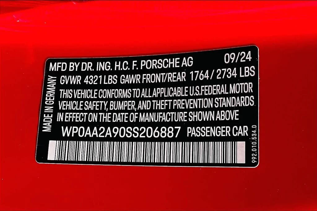 2025 Porsche 992 Carrera - Image 26 of 26