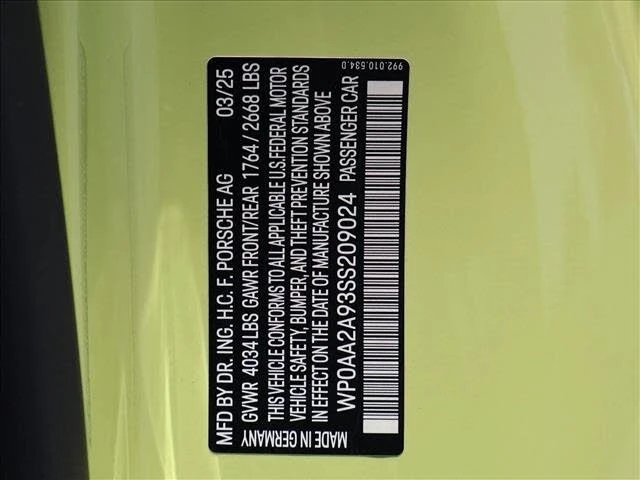 2025 Porsche 992 Carrera - Image 27 of 27