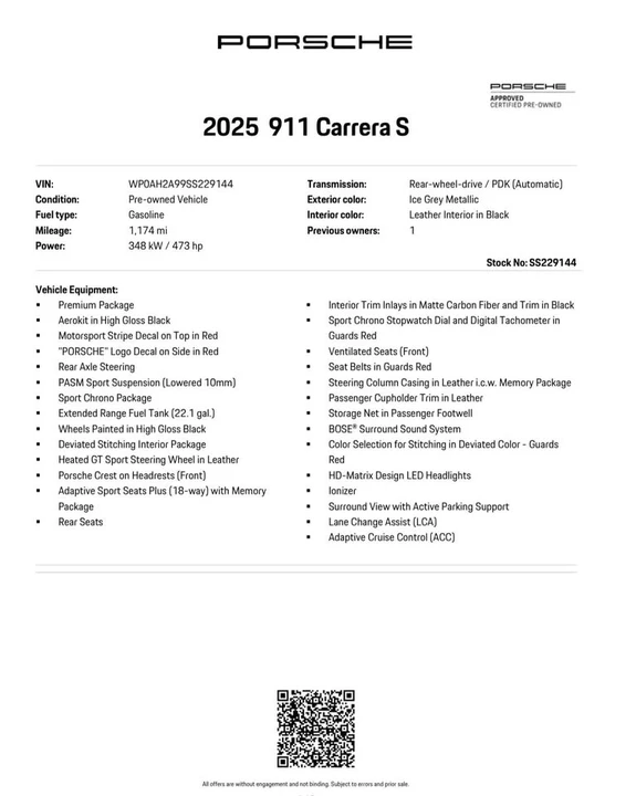 2025 Porsche 992 Carrera S - Image 3 of 15