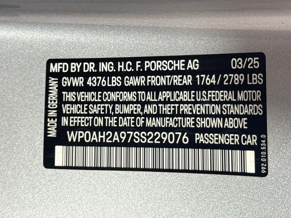 2025 Porsche 992 Carrera S - Image 29 of 29