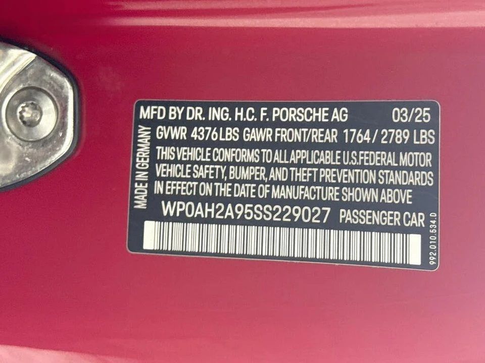 2025 Porsche 992 Carrera S - Image 31 of 31