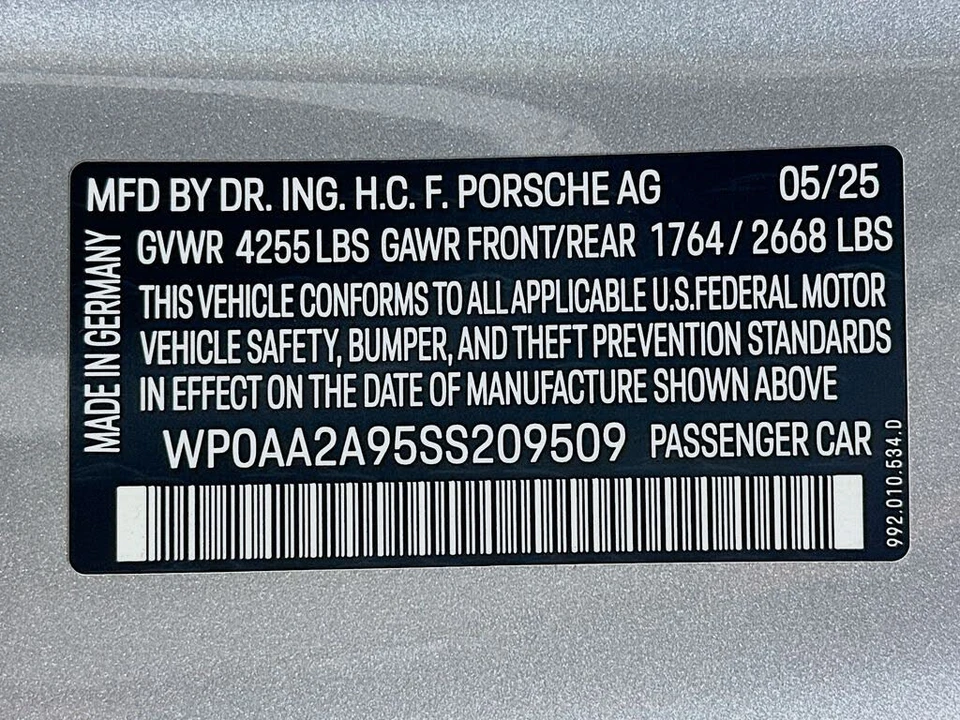 2025 Porsche 992 Carrera T - Image 18 of 18