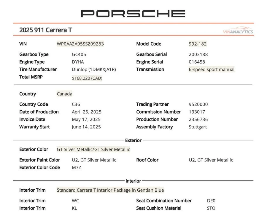 2025 Porsche 992 Carrera T - Image 2 of 31
