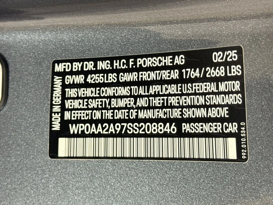 2025 Porsche 992 Carrera T - Image 29 of 29