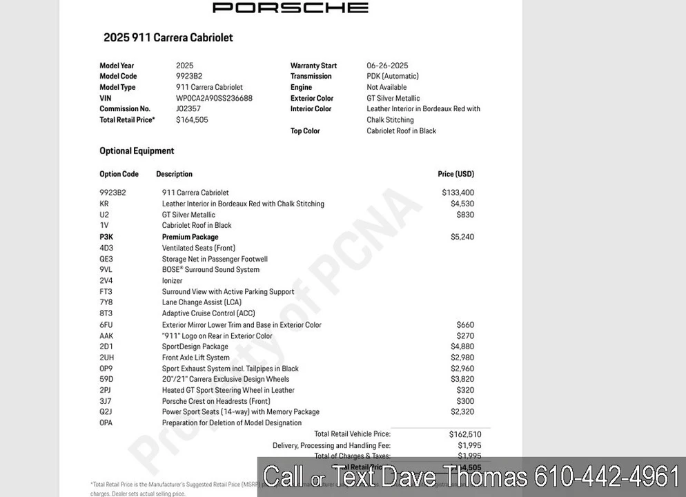 2025 Porsche 992 Carrera - Image 2 of 24