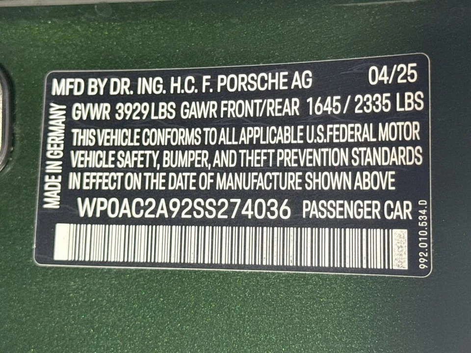 2025 Porsche 992 GT3 - Image 27 of 27